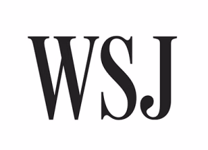 Black and white WSJ logo displayed prominently, showcasing its classic and timeless design.